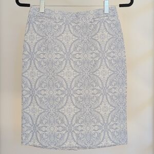 Halogen Powder Blue Jacquard Pencil Skirt